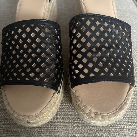 Franco Sarto Leather Woven Espadrille Wedges - Picture 2 of 12